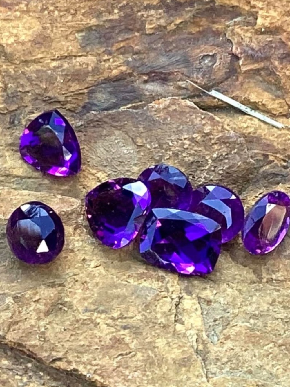 6.85 Carat Set of Amethyst Gemstones, NWT